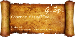 Gaszner Szimóna névjegykártya